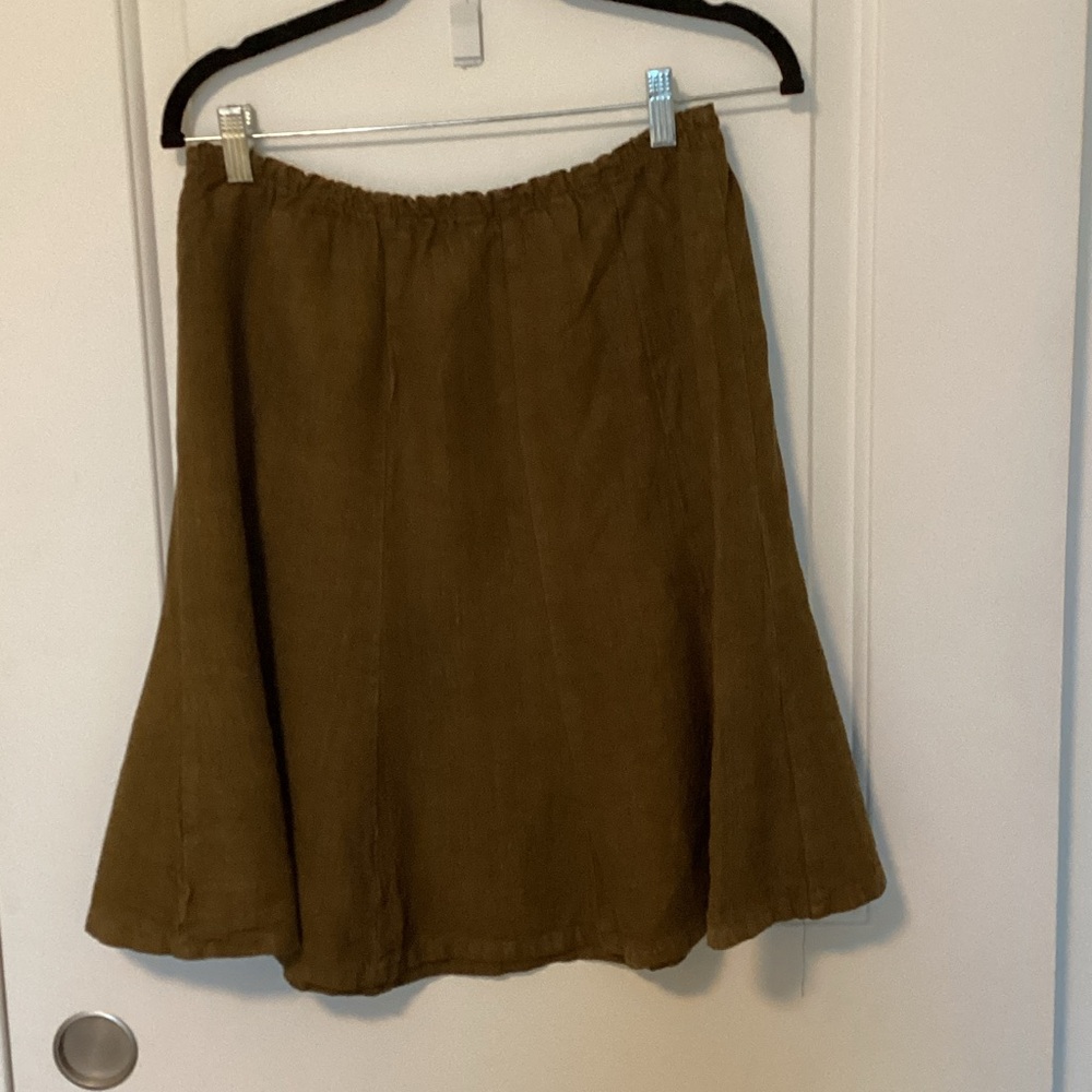 Bryn Walker Linen Brown Gathering Women's Skirt S